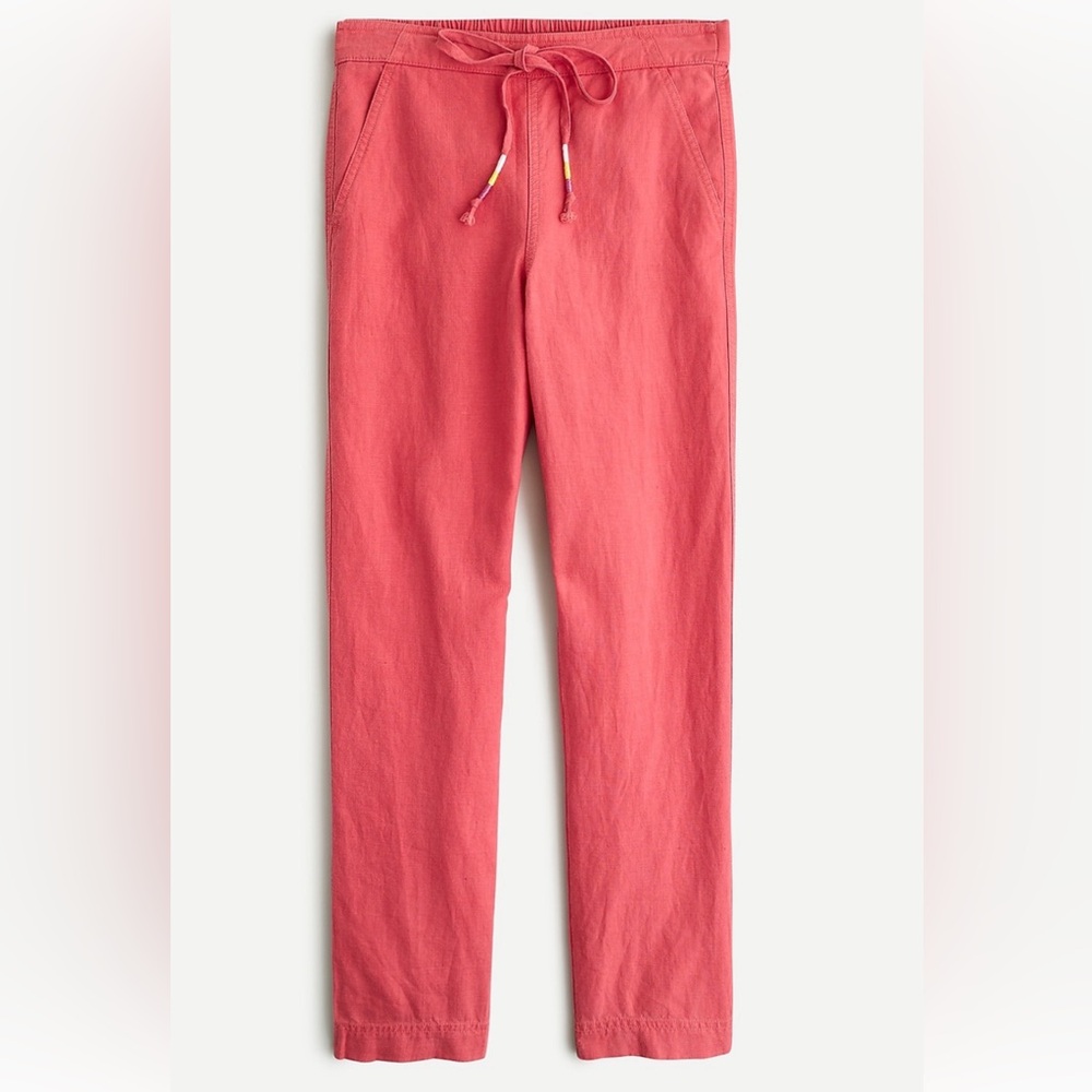 J.Crew Tie-Waist Seaside Pant-NWT- Bright Papaya- Size MEDIUM